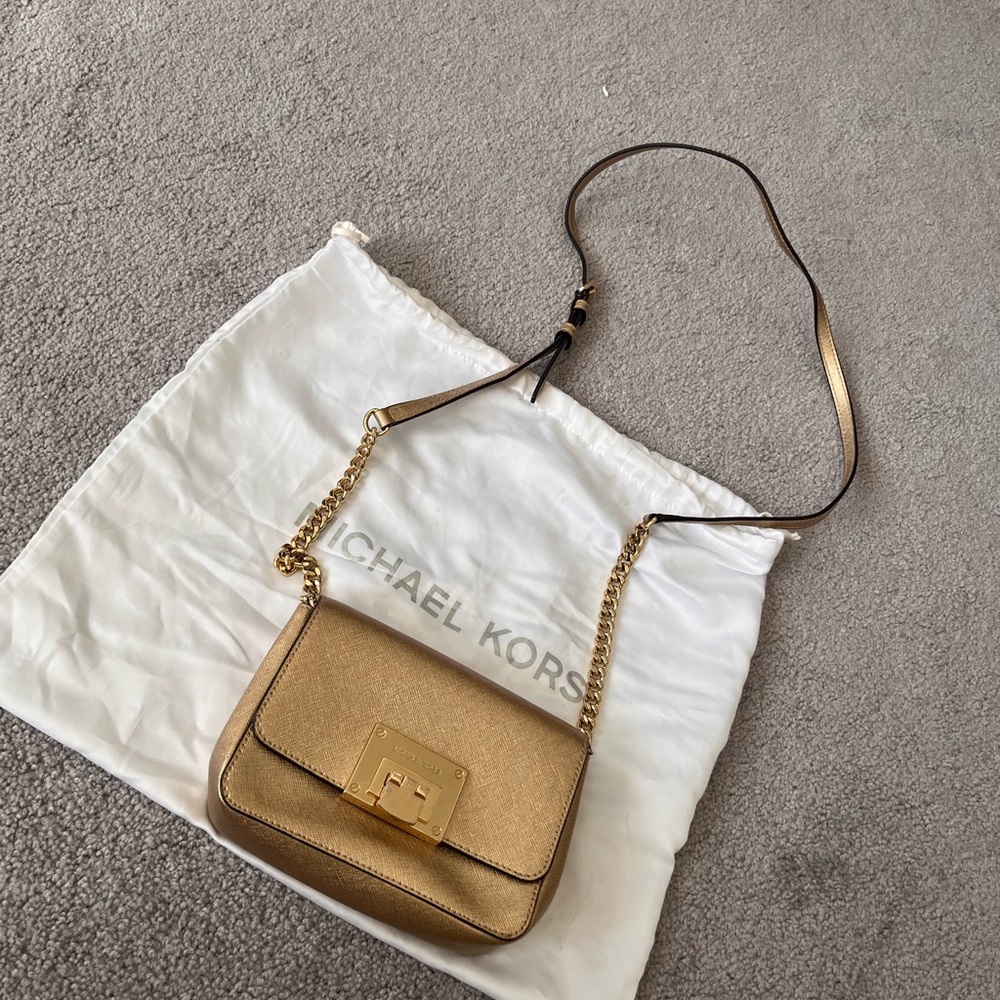 Michael Kors Metallic Gold Crossbody Bag
